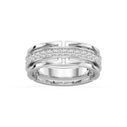 Sandy 7/8 ctw Round LGD Wide Pave Eternity Band - 18K White Gold