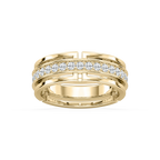 Sandy 7/8 ctw Round LGD Wide Pave Eternity Band - 18K Yellow Gold
