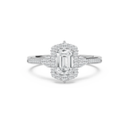 Yara 1 ²⁄₅ ctw Emerald LGD Channel Set Halo Engagement Ring - 14K White Gold / F-VS2