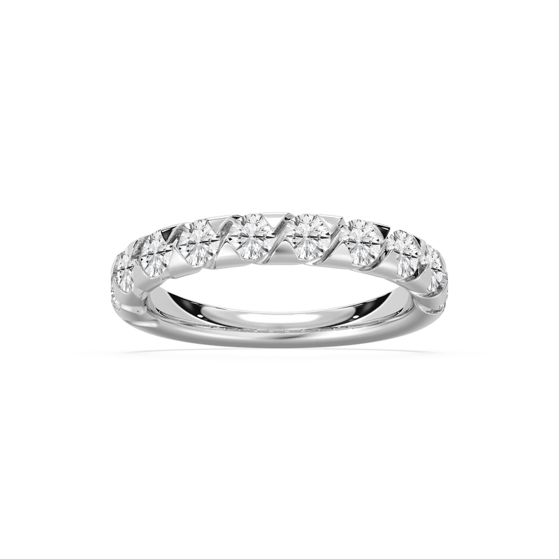 Yasmin 1 ctw Round LGD 10 Stone Anniversary Band - 14K White Gold / F-VS2