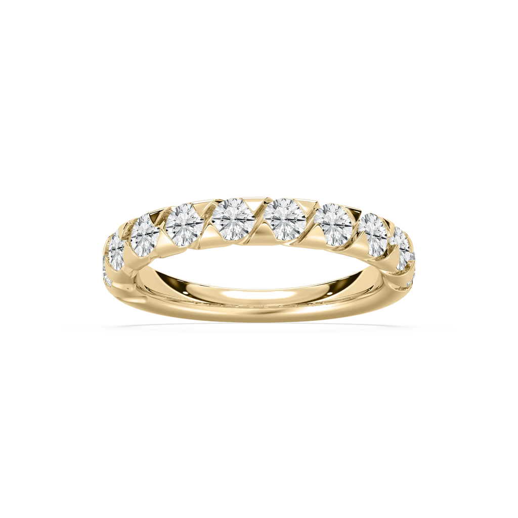 Yasmin 1 ctw Round LGD 10 Stone Anniversary Band - 14K Yellow Gold / DE-VS1