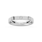 Zara 1/4 ctw Round LGD Bezel Set Station Wedding Band - 14K White Gold