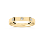 Zara 1/4 ctw Round LGD Bezel Set Station Wedding Band - 14K Yellow Gold