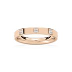 Zara 1/4 ctw Round LGD Bezel Set Station Wedding Band - 14K Rose Gold