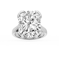 Zoe 16 ctw Elongated Cushion LGD Bezel Prong Side Stone Engagement Ring - Signature Collection - 14K White Gold