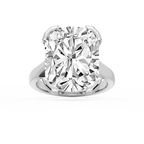 Zoe 16 ctw Elongated Cushion LGD Bezel Prong Side Stone Engagement Ring - Signature Collection - 14K White Gold