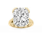 Zoe 16 ctw Elongated Cushion LGD Bezel Prong Side Stone Engagement Ring - Signature Collection - 18K Yellow Gold
