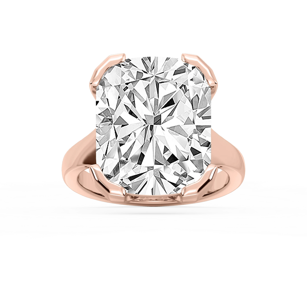 Zoe 16 ctw Elongated Cushion LGD Bezel Prong Side Stone Engagement Ring - Signature Collection - 18K Rose Gold