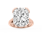 Zoe 16 ctw Elongated Cushion LGD Bezel Prong Side Stone Engagement Ring - Signature Collection - 18K Rose Gold